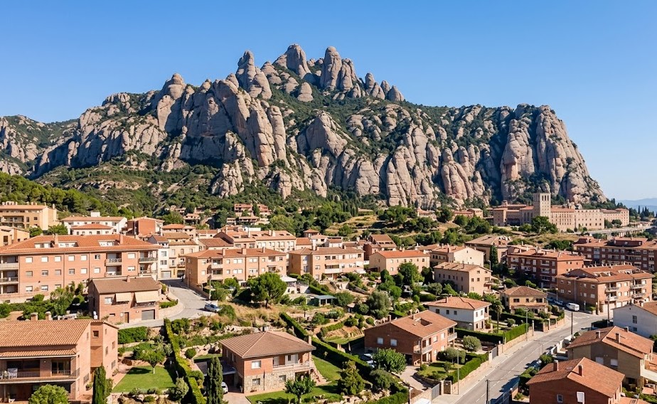 Paisaje de Collbató y la montaña de Montserrat